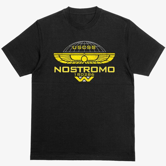 USCSS Nostromo Alien Weyland Yutani Crew T-shirt Distressed Black - Picture 1 of 3